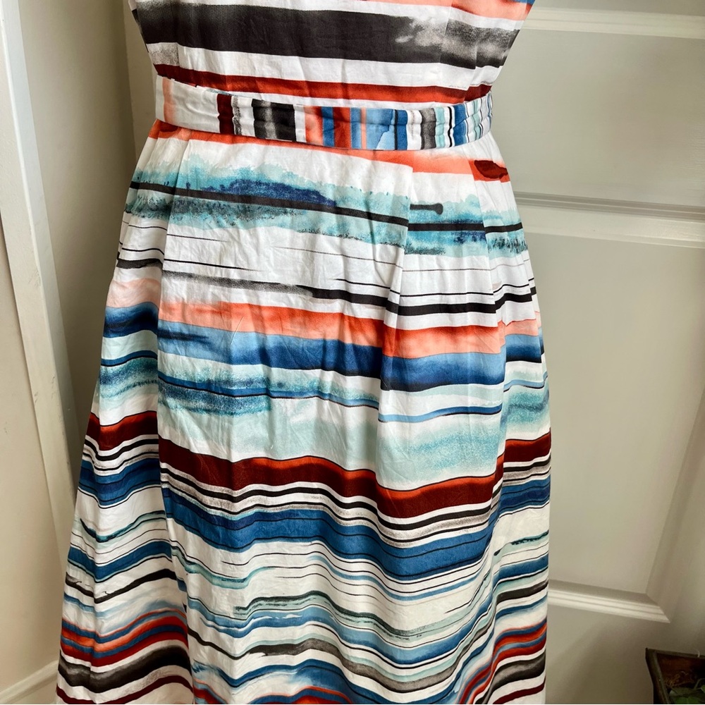 Anthropologie Moulinette Soeurs Afterlight Striped Midi Dress Multicolor Sz M - Picture 13 of 16